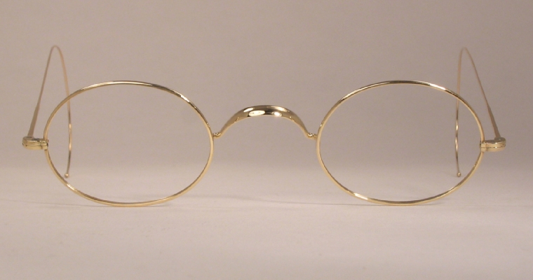 Optometrist Attic Stevens And Company Gold Wire Rim Oval Antique Eyeglasses